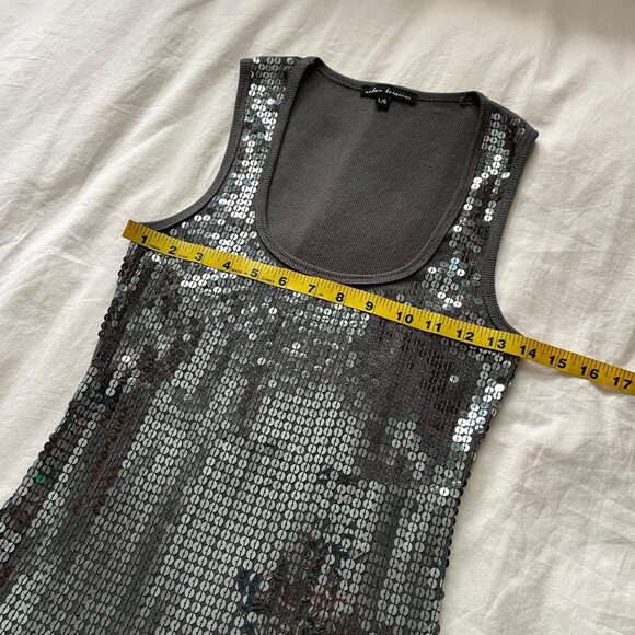 Y2K Grey Sequin Tank Top - Picture 3 of 6